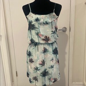 SUZY SHIER Tropical Print Sleeveless Dress with elastic waist Size Small